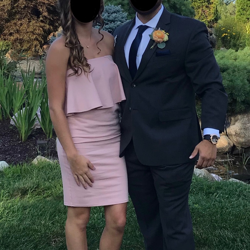 Rolla Coster Strapless Blush Pink Bodycon Mini Dress